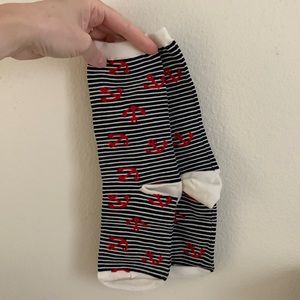 NWOT JCREW Navy White Striped Anchor Crew Socks